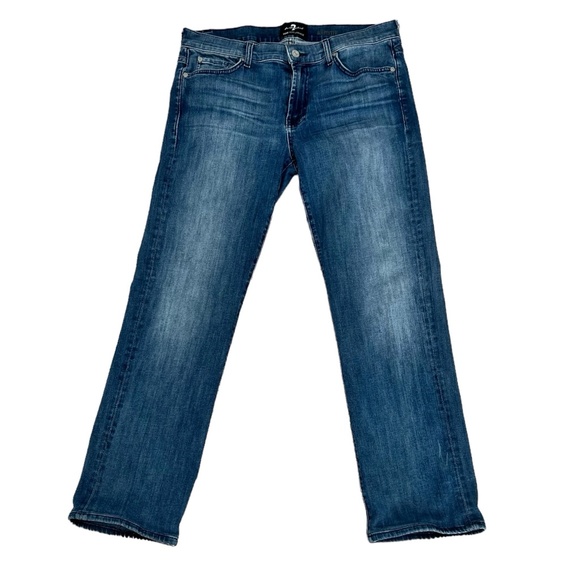 7 FOR ALL MANKIND MEDIUM BLUE SLIMMY LUXE PERFORMANCE JEANS - Picture 3 of 10